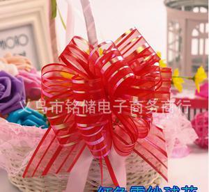 5CM大号雪纱球形手拉花 婚车把手装饰的浪漫之选